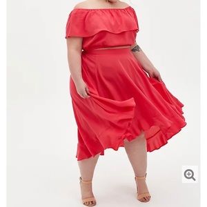 Flirty Plus Size Two-Piece Skirt Set, NWOT
